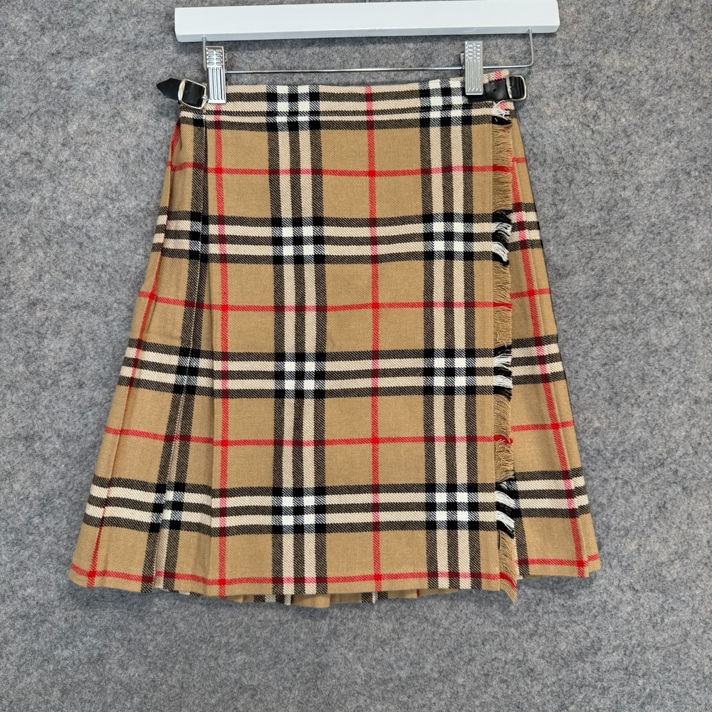 O'Neil of Dublin Ireland Nova Check Wool Blend Skirt Youth 7/8 28 Knit